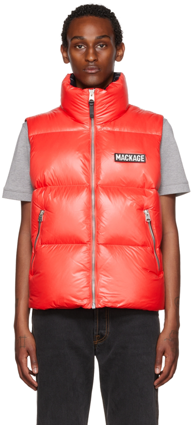 Shop Mackage Red Kane Down Vest In Punch
