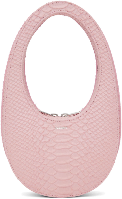 Shop Coperni Pink Mini Croc Swipe Bag