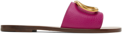 Shop Valentino Pink Vlogo Slides In M24 Rose Violet