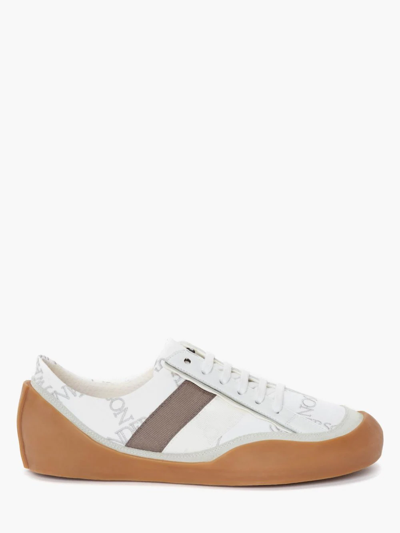Shop Jw Anderson Bubble Low Top Leather & Canvas Sneakers In White