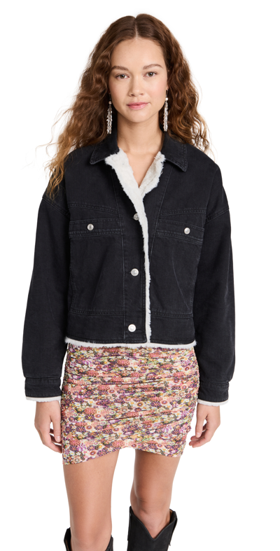 Shop Isabel Marant Paoleta Denim Jacket In Black