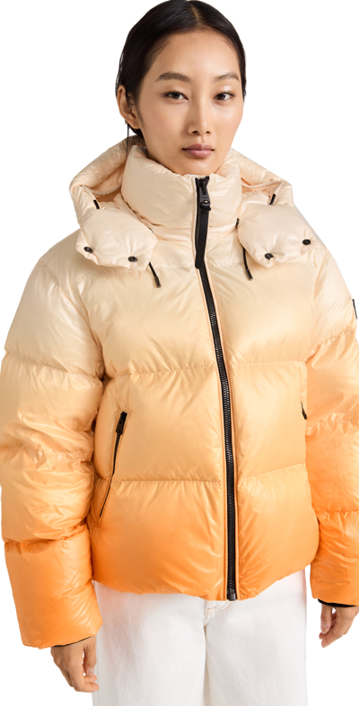 Shop Mackage Evie Puffer Jacket In Sunset
