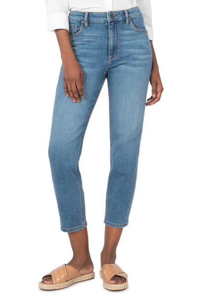 Kut From The Kloth Naomi Fab Ab High Waist Crop Slim Straight Leg Jeans In Moved