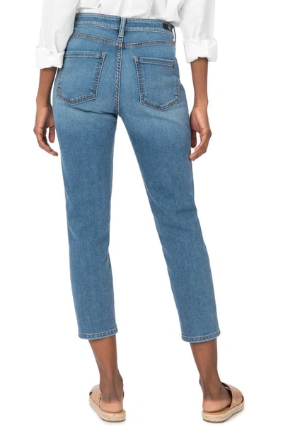 Kut From The Kloth Naomi Fab Ab High Waist Crop Slim Straight Leg Jeans In Moved