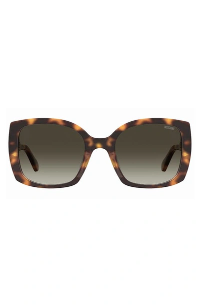 Shop Moschino 54mm Gradient Square Sunglasses In Havana 2 / Brown Gradient