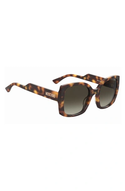 Shop Moschino 54mm Gradient Square Sunglasses In Havana 2 / Brown Gradient