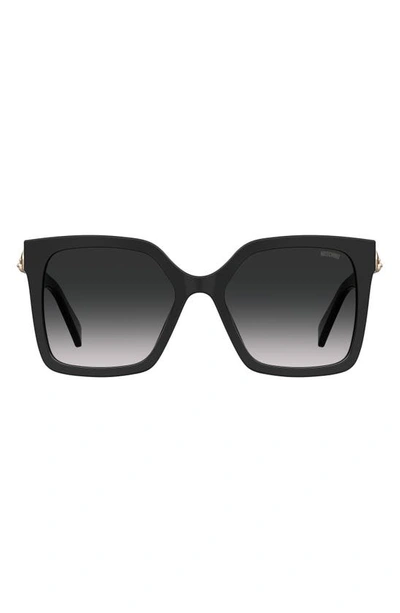 Shop Moschino 55mm Gradient Square Sunglasses In Black / Grey Shaded