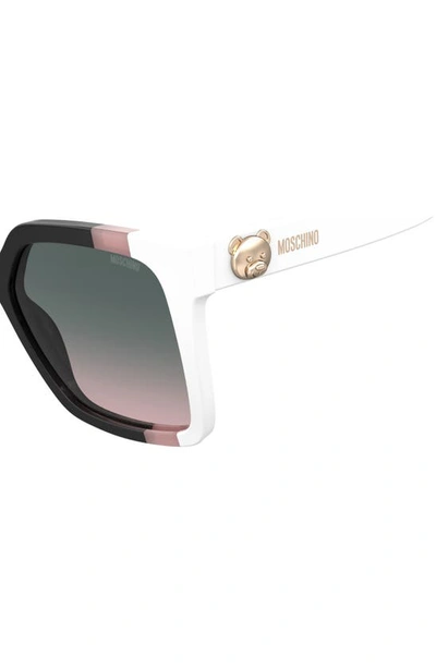 Shop Moschino 55mm Gradient Square Sunglasses In Black Pink / Green Sh Pink