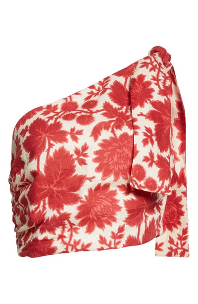 Shop Sir Cinta Tie One-shoulder Crop Top In Valentina Floral Print
