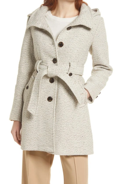 Shop Gallery Belted Hooded A-line Coat In Oatmeal