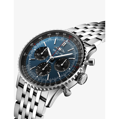 Shop Breitling Mens Blue Ab0139241c1a1 Navitimer B01 Chronograph Stainless-steel Automatic Watch