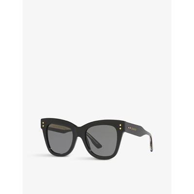 Shop Gucci Women's Black Gg1082s Cat-eye Acetate Sunglasses