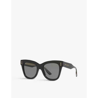 Gucci Gg1082s 001 Butterfly Sunglasses In Black