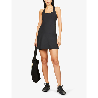 Shop Girlfriend Collective Paloma Racer-back Recycled Polyester-blend Dress In Black