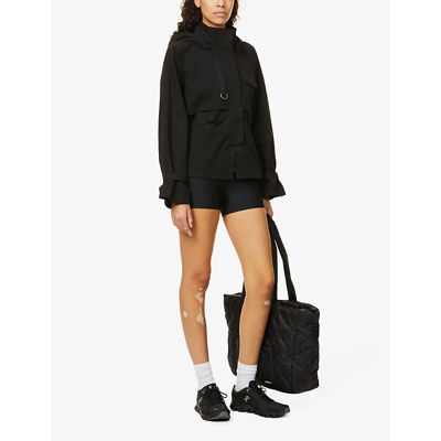 Alo Yoga Surplus Detachable-hood Cotton Jacket In Black