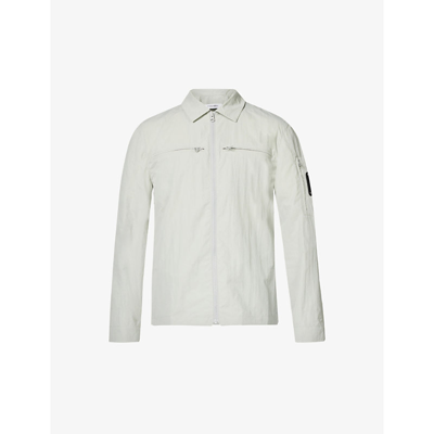Shop A-cold-wall* Gaussian Collared Boxy-fit Recycled-polyamide-blend Overshirt In Light Grey