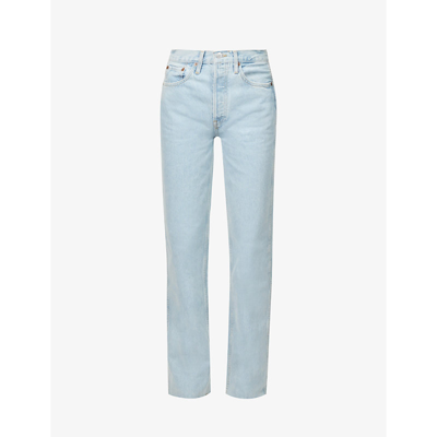 Shop Re/done 90s Straight-leg High-rise Organic-cotton Jeans In Naf