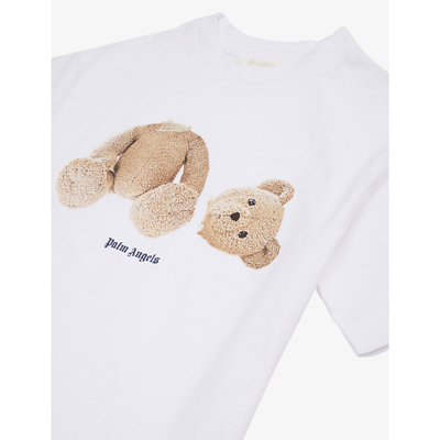 Shop Palm Angels Bear-print Cotton-jersey T-shirt 12 Years In White