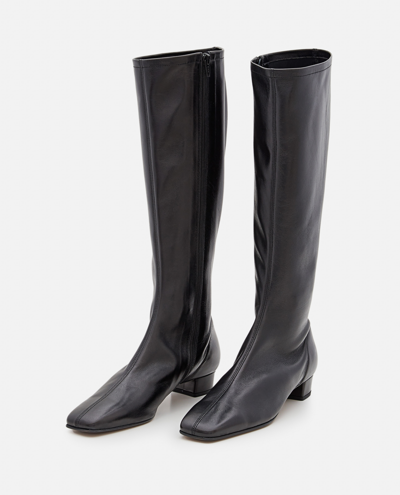 Shop By Far Edie Leather Boots In Black