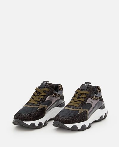 Hogan Hyperactive Chunky Leopard Print Sneakers In Black | ModeSens