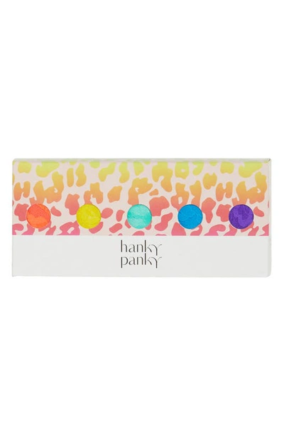 Hanky Panky 5 Pack Plus Size Signature Lace Thongs In Printed Box In Tango/sunny/blue/green/purple