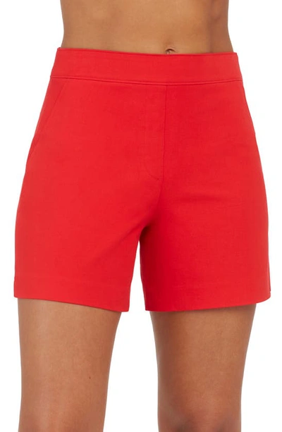 Shop Spanx On The Go 6-inch Pull-on Shorts In True Red