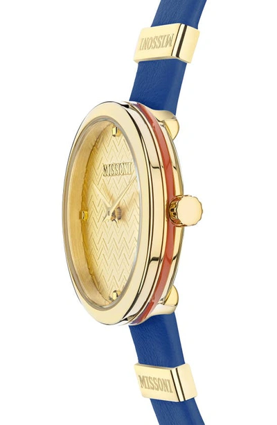 Shop Missoni M1 Leather Strap Watch, 29mm In Ip Champagne