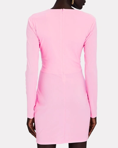 Shop Solace London Renzo Tie-front Crepe Mini Dress In Pink