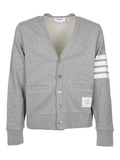 Shop Thom Browne Cardigan Clothing In Grey