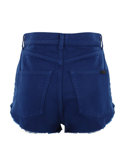Shop Saint Laurent High-wasted Shorts In Blue