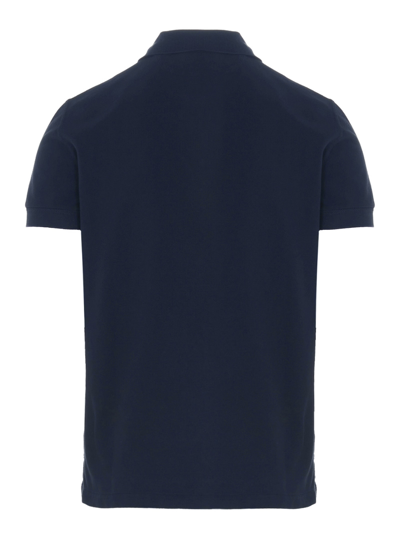 Shop Tom Ford Logo Embroidery Cotton Polo Shirt In Blue