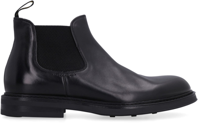 Shop Doucal's Leather Chelsea Boots In Black