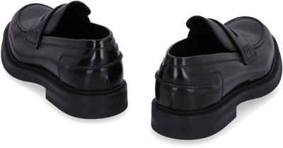 Shop Doucal's Calfskin Loafers In Black