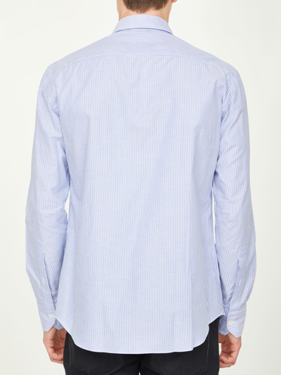 Shop Salvatore Piccolo Striped Cotton Shirt In White