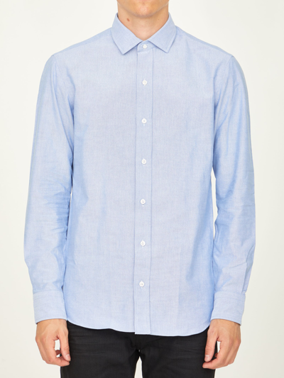 Shop Salvatore Piccolo Light-blue Cotton Shirt In Light Blue