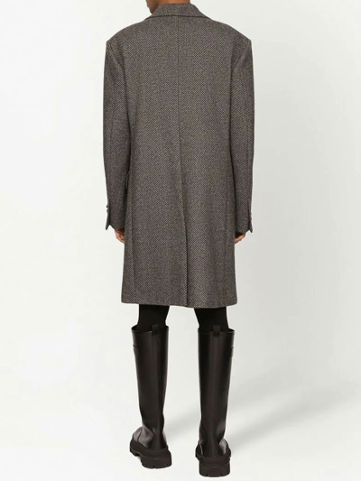 Shop Dolce & Gabbana Grey Wool Coat