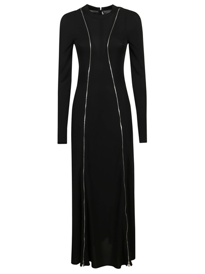 Shop Victoria Beckham Twin Zip Detail Dress In Black