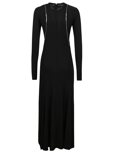Shop Victoria Beckham Twin Zip Detail Dress In Black
