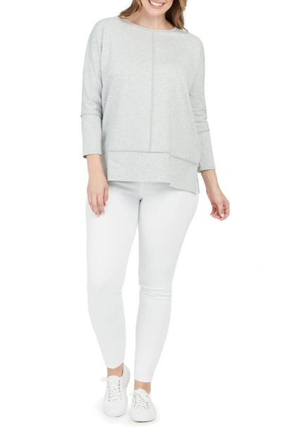 Shop Spanx Perfect Length Dolman Sleeve Top In Soft Grey Heather