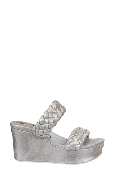 Shop Otbt Fluent Wedge Platform Sandal In Silver