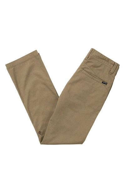 Shop Volcom Kids' Frickin' Modern Stretch Twill Pants In Khaki