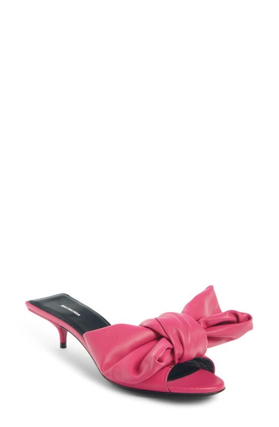 Shop Balenciaga Bow Slide Sandal In Magenta Pink
