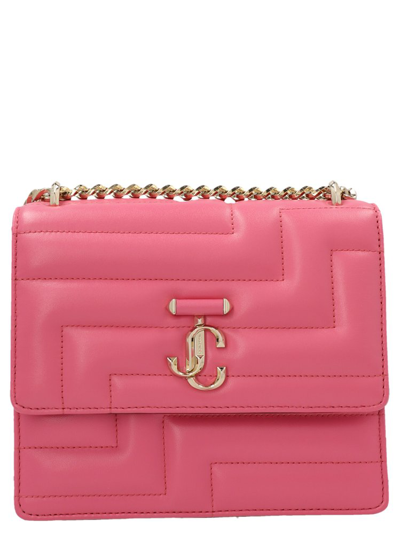 Shop Jimmy Choo Varenne Logo Plaque Shoulder Bag In Pink