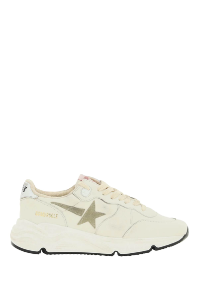 Shop Golden Goose Leather Running Sole Sneakers In White