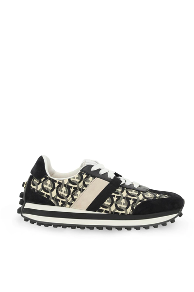 Shop Ferragamo Econyl® Sneakers In Beige,black,white