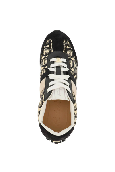 Shop Ferragamo Econyl® Sneakers In Beige,black,white
