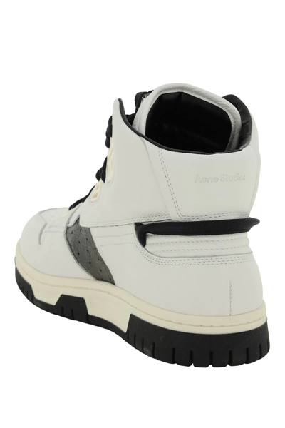 Shop Acne Studios Leather Hi-top Sneakers In White,black