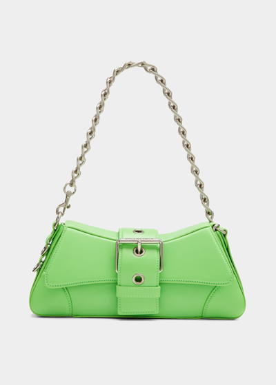 Shop Balenciaga Lindsay Small Chain Shoulder Bag In 3817 Acid Green