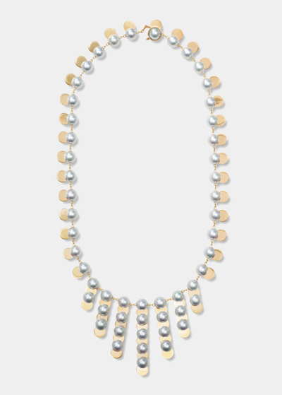 Shop Yutai Slide Necklace With Akoya Pearls And 18k Gold In Yg