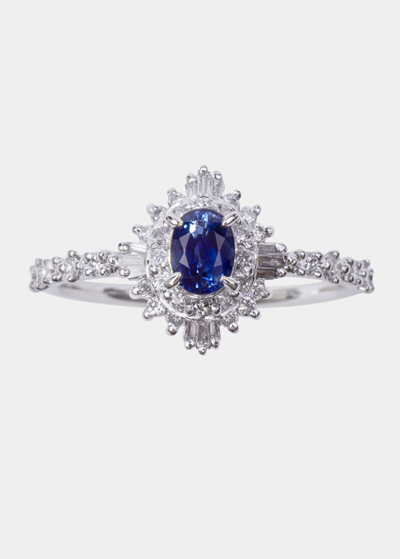 Shop Yutai Sapphire And Diamond Revive Ring In Platinum